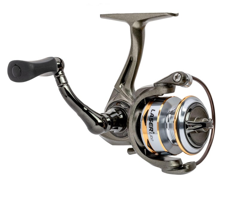 Lew's Lews Laser Lite Spinning Fishing Reel, Size 75 Reel, 6+1 Bearings, 5.0:1 Gear Ratio, Graphite Frame, Reversible Retrieve, Metallic Gray/Silver/Gold - Image 3